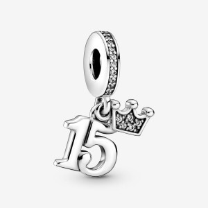 Pandora 15th Birthday Dangle Charm Sterling Silver | 124SZWUND