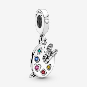 Pandora Artist's Palette Dangle Charm Sterling Silver | 456AOEVTC