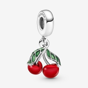 Pandora Asymmetrical Cherry Fruit Dangle Charm Sterling Silver | 960CGTPNX