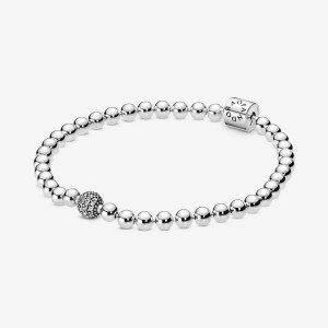 Pandora Beads & Pavé Bracelet Sterling Silver | 285ZEHBMY