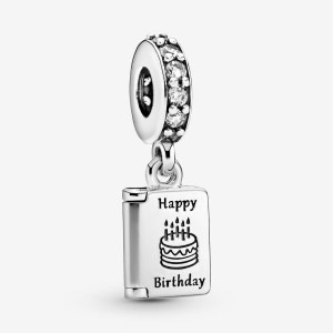 Pandora Birthday Card Dangle Charm Sterling Silver | 521XUYAJF