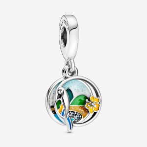 Pandora Brazil Beach & Parrot Dangle Charm Sterling Silver | 370BYGWDM