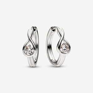 Pandora Brilliance Lab-created 0.50 ct tw Diamond Hoop Earrings White Gold | 482PDQOEW