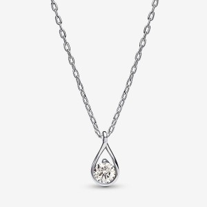 Pandora Brilliance Lab-created 0.50 ct tw Diamond Pendant & Necklace Sterling Silver | 687VGXTLP