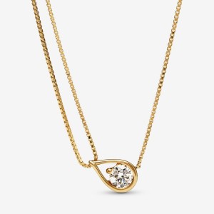 Pandora Brilliance Lab-created 0.75 ct tw Diamond Double Chain Collier Necklace Gold | 974JPQOKA