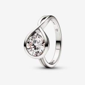 Pandora Brilliance Lab-created 2.00 ct tw Diamond Ring White Gold | 682ONBCAJ