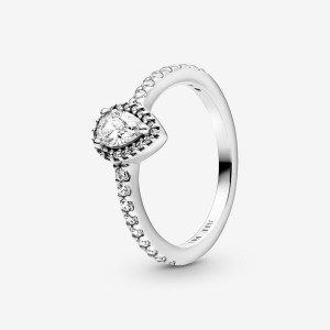 Pandora Classic Teardrop Halo Ring Sterling Silver | 391QCULVN