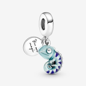 Pandora Color-changing Chameleon Dangle Charm Sterling Silver | 147WYVNKF