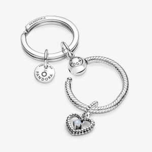 Pandora December Birthday Key Ring Charm Holder Set | 931YNWCQB