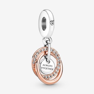 Pandora Family Always Encircled Dangle Charm Two-tone | 209IVJUOF