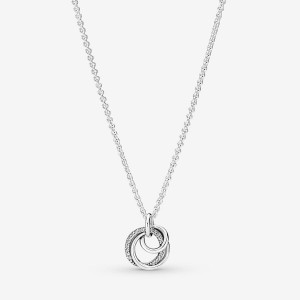 Pandora Family Always Encircled Pendant Necklace Sterling Silver | 071EBVFOQ