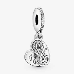 Pandora Forever Friends Heart Dangle Charm Sterling Silver | 026XILJFM