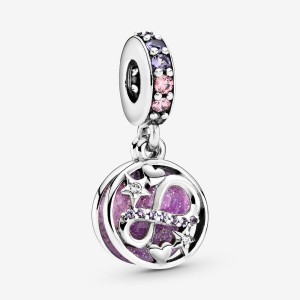 Pandora Glittering Infinity Hearts & Stars Dangle Charm Sterling Silver | 147WNMXLI