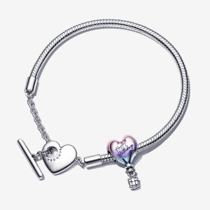 Pandora Happy Birthday Balloon T-Bar Heart Bracelet Set | 452YAKTCV