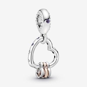 Pandora Heart Full of Hearts Dangle Charm Two-tone | 281PRGBFL