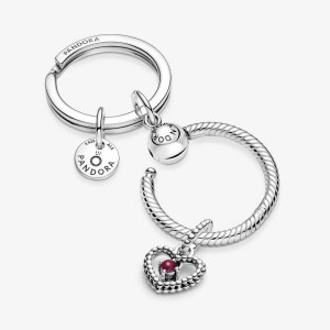 Pandora January Birthday Key Ring Charm Holder Set | 920IJQDRF