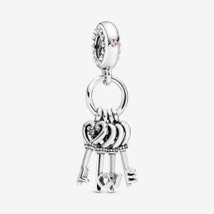 Pandora Keys of Love Dangle Charm Sterling Silver | 712SBYJAN