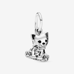 Pandora Kitty-Cat Dangle Charm Cat Charms | 203BKXQWM