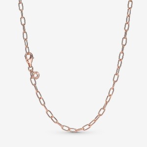 Pandora Link Chain Necklace Rose Gold Plated | 815XMEFWU