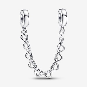 Pandora Linked Hearts Safety Chain Sterling Silver | 973CMBPOI