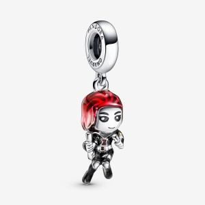 Pandora Marvel The Avengers Black Widow Dangle Charm Sterling Silver | 698DLKVAQ