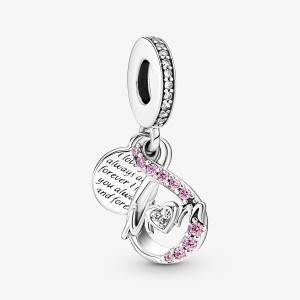 Pandora Mom Infinity Pavé Double Dangle Charm Sterling Silver | 173ACUYKX