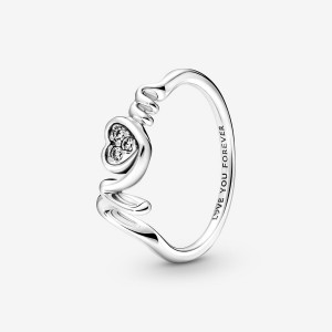 Pandora Mom Pavé Heart Ring Sterling Silver | 921HTQGFY