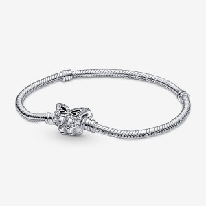 Pandora Moments Butterfly Clasp Snake Chain Bracelet Sterling Silver | 274SPJQLT