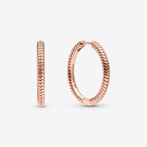 Pandora Moments Charm Hoop Earrings Rose Gold Plated | 903TBDUAN