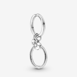 Pandora Moments Charm Key Ring Sterling Silver | 482TQHRXO