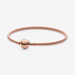 Pandora Moments Mesh Bracelet Rose Gold Plated | 396PKMLAD