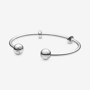 Pandora Moments Open Bangle Sterling Silver | 952ATQWFK