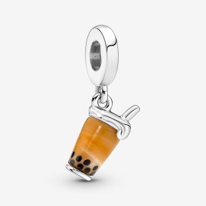 Pandora Murano Glass Bubble Tea Dangle Charm Sterling Silver | 952TBZDSA