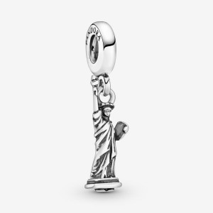 Pandora New York Statue of Liberty Dangle Charm Sterling Silver | 169YQKJLX