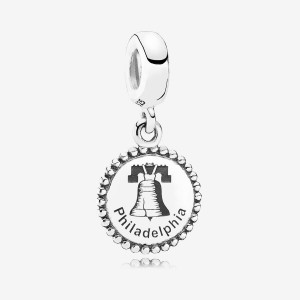 Pandora Philadelphia Dangle Charm Sterling Silver | 982MZHKEA