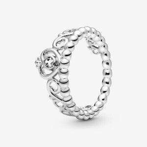 Pandora Princess Tiara Crown Ring Sterling Silver | 465VHDBCJ