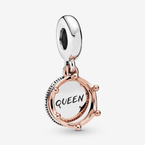 Pandora Queen & Regal Crown Dangle Charm Two-tone | 214UOLWVR