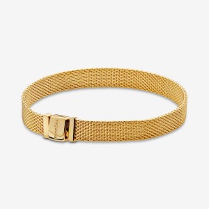 Pandora Reflexions™ Mesh Bracelet Gold Plated | 163WVDYFB