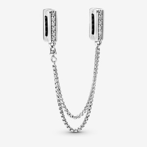 Pandora Reflexions™ Sparkling Safety Chain Clip Charm Sterling Silver | 654JDEHIV