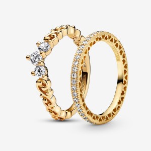 Pandora Regal Golden Tiara Ring Set | 628WMOLND