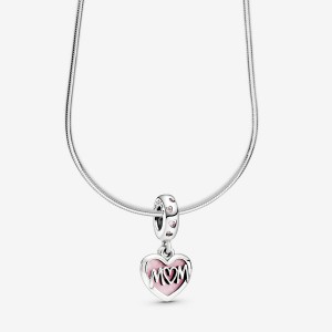 Pandora Script Heart Mom Necklace Set | 142EOKRCT