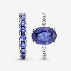 Pandora Shimmering Blue Halo Ring Set | 308MJBLXS