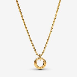 Pandora Signature I-D Collier Pendant & Necklace Gold | 695JWSUPN