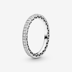 Pandora Sparkle & Hearts Ring Sterling Silver | 869VAXWEL