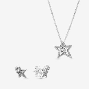 Pandora Sparkling Asymetric Star Jewelry Gift Set | 250YQGWZB