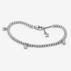 Pandora Sparkling Drops Tennis Bracelet Sterling Silver | 184MEJIGK