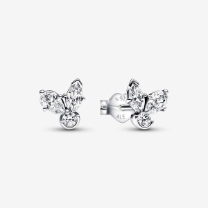 Pandora Sparkling Herbarium Cluster Stud Earrings Sterling Silver | 430YCGWIQ