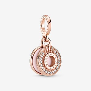 Pandora Sparkling Pavé Crown O Dangle Charm Rose Gold Plated | 904OUQTSB