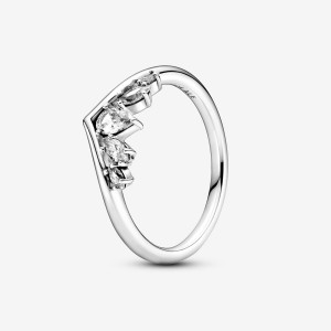 Pandora Sparkling Pear & Marquise Wishbone Ring - FINAL SALE Sterling Silver | 831HLSOEC