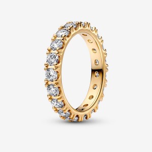 Pandora Sparkling Row Eternity Ring Gold Plated | 941NWUABZ